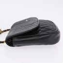 BALLY Chain Shoulder Bag Leather Black Gold Tone Auth 201246-5