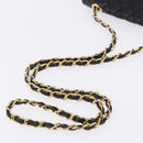 BALLY Chain Shoulder Bag Leather Black Gold Tone Auth 201246-7