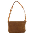 CELINE C Macadam Canvas Shoulder Bag Suede Brown Gold Auth 201247-13