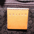 CELINE C Macadam Canvas Shoulder Bag Suede Brown Gold Auth 201247-22