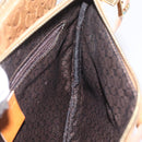 CELINE C Macadam Canvas Shoulder Bag Suede Brown Gold Auth 201247-23