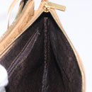 CELINE C Macadam Canvas Shoulder Bag Suede Brown Gold Auth 201247-26