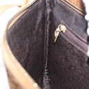 CELINE C Macadam Canvas Shoulder Bag Suede Brown Gold Auth 201247-27