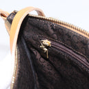 CELINE C Macadam Canvas Shoulder Bag Suede Brown Gold Auth 201247-30