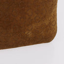 CELINE C Macadam Canvas Shoulder Bag Suede Brown Gold Auth 201247-2