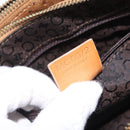 CELINE C Macadam Canvas Shoulder Bag Suede Brown Gold Auth 201247-12
