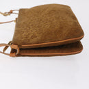 CELINE C Macadam Canvas Shoulder Bag Suede Brown Gold Auth 201247-6