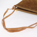CELINE C Macadam Canvas Shoulder Bag Suede Brown Gold Auth 201247-8