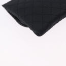 CHANEL Matelasse Chain Shoulder Pouch Satin Black Gold Tone CC Auth 201248-12