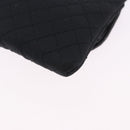 CHANEL Matelasse Chain Shoulder Pouch Satin Black Gold Tone CC Auth 201248-13