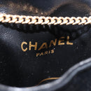 CHANEL Matelasse Chain Shoulder Pouch Satin Black Gold Tone CC Auth 201248-18