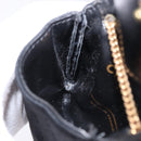 CHANEL Matelasse Chain Shoulder Pouch Satin Black Gold Tone CC Auth 201248-20