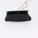 CHANEL Matelasse Chain Shoulder Pouch Satin Black Gold Tone CC Auth 201248-9