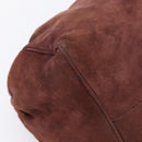 BOTTEGA VENETA Hand Bag Suede Bordeaux Gold Tone Auth 201251-15