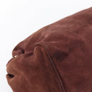 BOTTEGA VENETA Hand Bag Suede Bordeaux Gold Tone Auth 201251-9