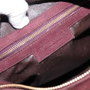 BOTTEGA VENETA Hand Bag Suede Bordeaux Gold Tone Auth 201251-17
