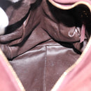 BOTTEGA VENETA Hand Bag Suede Bordeaux Gold Tone Auth 201251-19