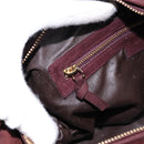 BOTTEGA VENETA Hand Bag Suede Bordeaux Gold Tone Auth 201251-20
