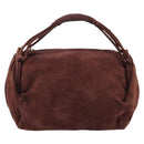 BOTTEGA VENETA Hand Bag Suede Bordeaux Gold Tone Auth 201251-13