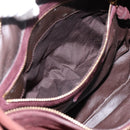 BOTTEGA VENETA Hand Bag Suede Bordeaux Gold Tone Auth 201251-21