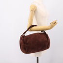 BOTTEGA VENETA Hand Bag Suede Bordeaux Gold Tone Auth 201251-22