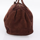BOTTEGA VENETA Hand Bag Suede Bordeaux Gold Tone Auth 201251-4