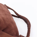 BOTTEGA VENETA Hand Bag Suede Bordeaux Gold Tone Auth 201251-8