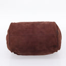 BOTTEGA VENETA Hand Bag Suede Bordeaux Gold Tone Auth 201251-5