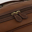 Burberrys Boston Bag Leather Brown Gold Tone Auth 201252A-11