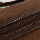 Burberrys Boston Bag Leather Brown Gold Tone Auth 201252A-10