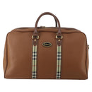 Burberrys Boston Bag Leather Brown Gold Tone Auth 201252A-13