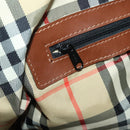 Burberrys Boston Bag Leather Brown Gold Tone Auth 201252A-21