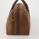 Burberrys Boston Bag Leather Brown Gold Tone Auth 201252A-3