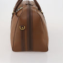 Burberrys Boston Bag Leather Brown Gold Tone Auth 201252A-4