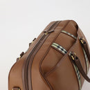 Burberrys Boston Bag Leather Brown Gold Tone Auth 201252A-6