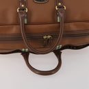 Burberrys Boston Bag Leather Brown Gold Tone Auth 201252A-7