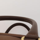 Burberrys Boston Bag Leather Brown Gold Tone Auth 201252A-8
