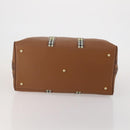 Burberrys Boston Bag Leather Brown Gold Tone Auth 201252A-5