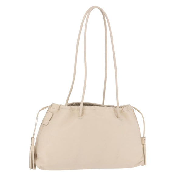 GUCCI Shoulder Bag Leather Cream 001 4403 Auth 201255