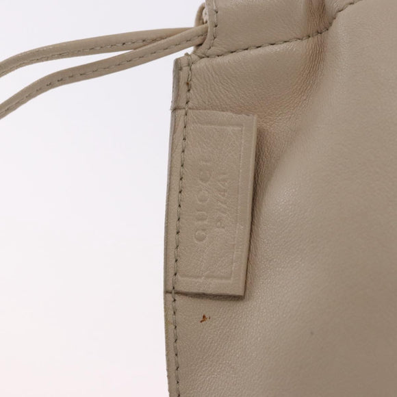 GUCCI Shoulder Bag Leather Cream 001 4403 Auth 201255