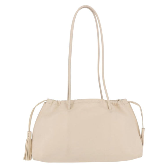GUCCI Shoulder Bag Leather Cream 001 4403 Auth 201255