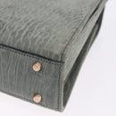 Valextra Hand Bag Suede Gray Gold Tone Auth 201257-18
