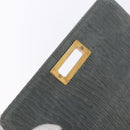 Valextra Hand Bag Suede Gray Gold Tone Auth 201257-9
