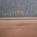 Valextra Hand Bag Suede Gray Gold Tone Auth 201257-21