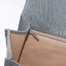 Valextra Hand Bag Suede Gray Gold Tone Auth 201257-24