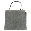 Valextra Hand Bag Suede Gray Gold Tone Auth 201257-2