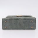 Valextra Hand Bag Suede Gray Gold Tone Auth 201257-5