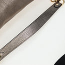 LOEWE Hand Bag Leather 2way Silver Gold Tone Auth 201259V-8