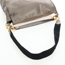LOEWE Hand Bag Leather 2way Silver Gold Tone Auth 201259V-9
