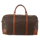CELINE Macadam Boston Bag PVC Leather Brown Gold Tone Auth 201260A-2